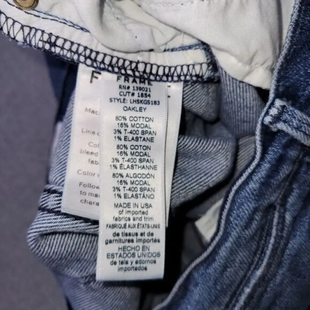 Frame Le High Skinny‎ Jeans Women 27 Blue Raw Hem